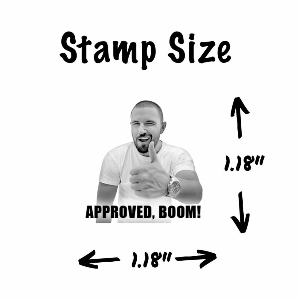 approved boom stamp size