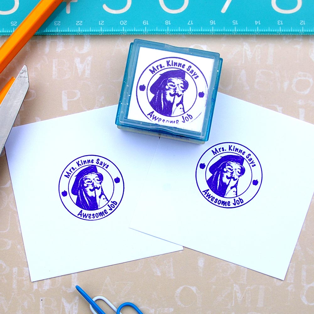 Teacher rubber stamp with photo