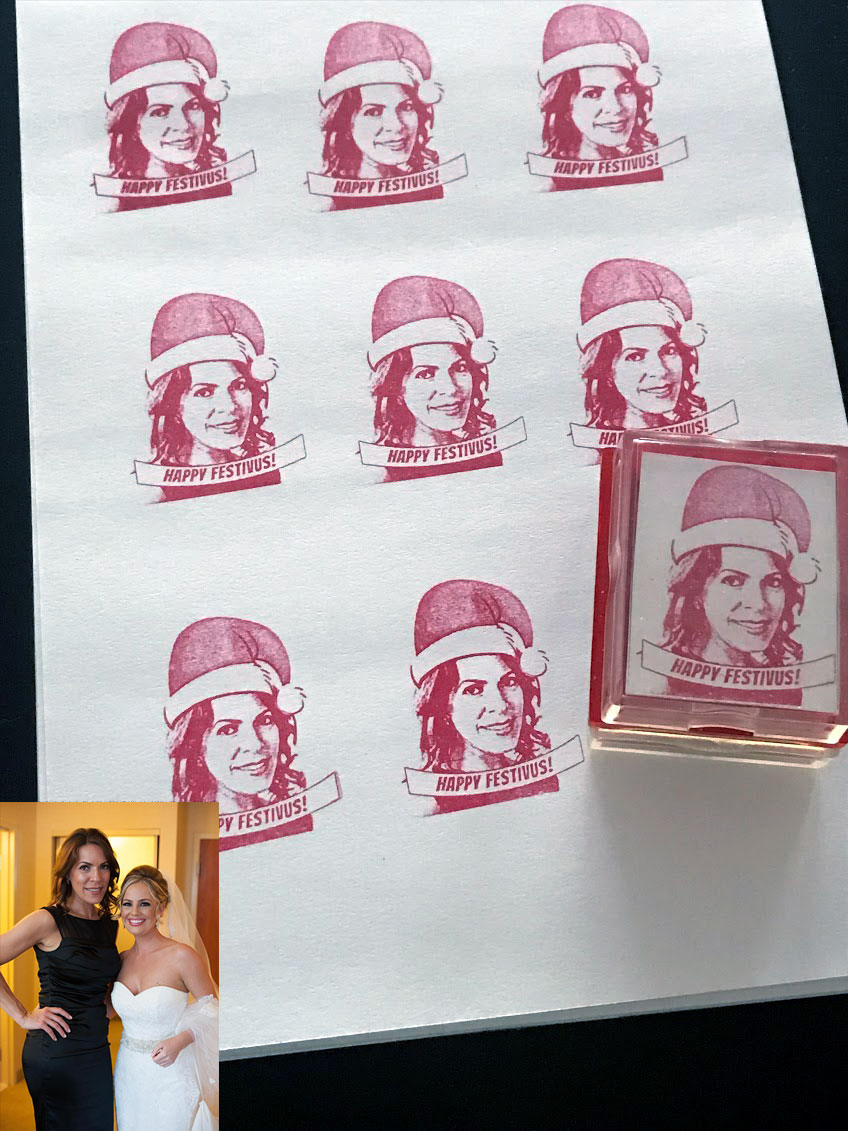 custom santa rubber stamp for christmas cards