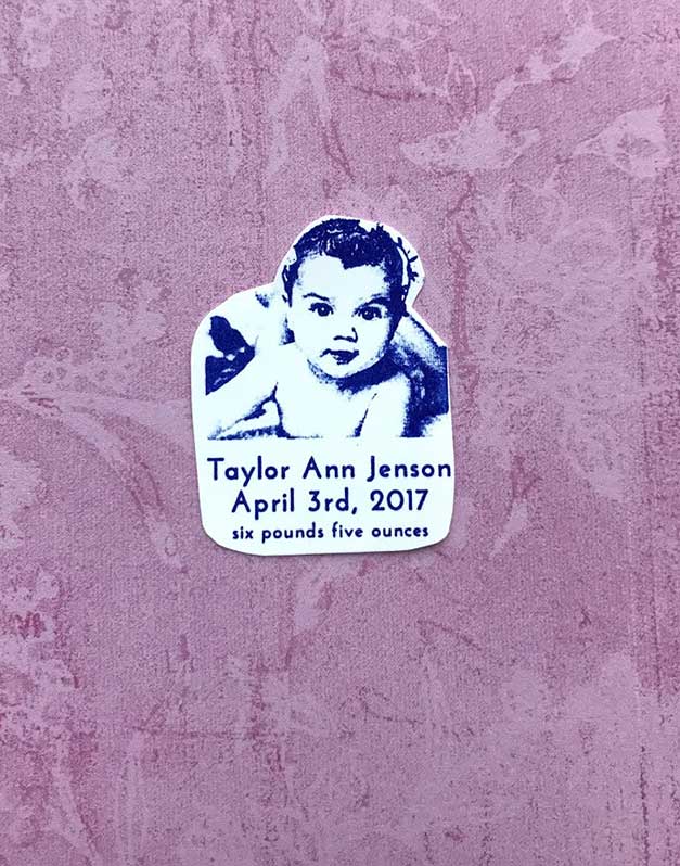 photo birth announcement rubber stamp