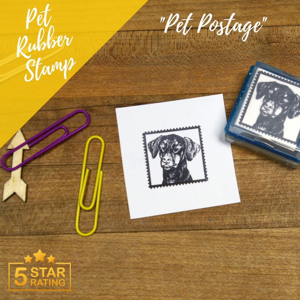 pet postage rubber stamp