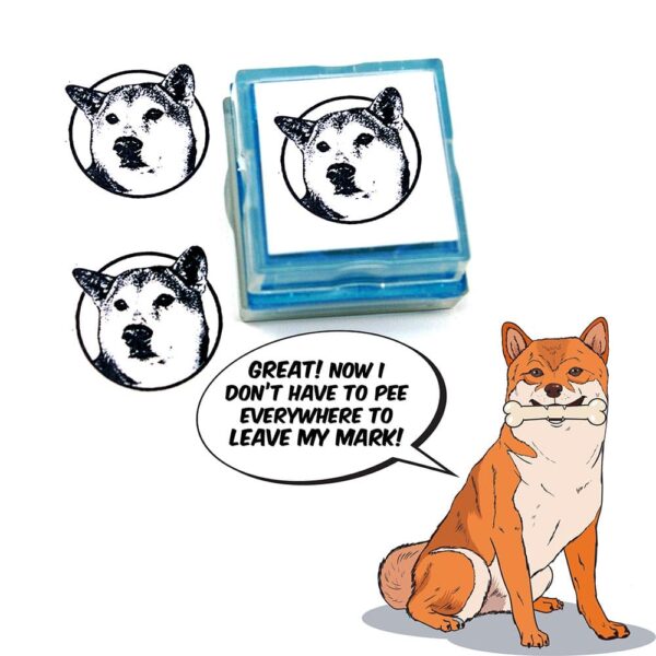 Dog rubber stamp husky