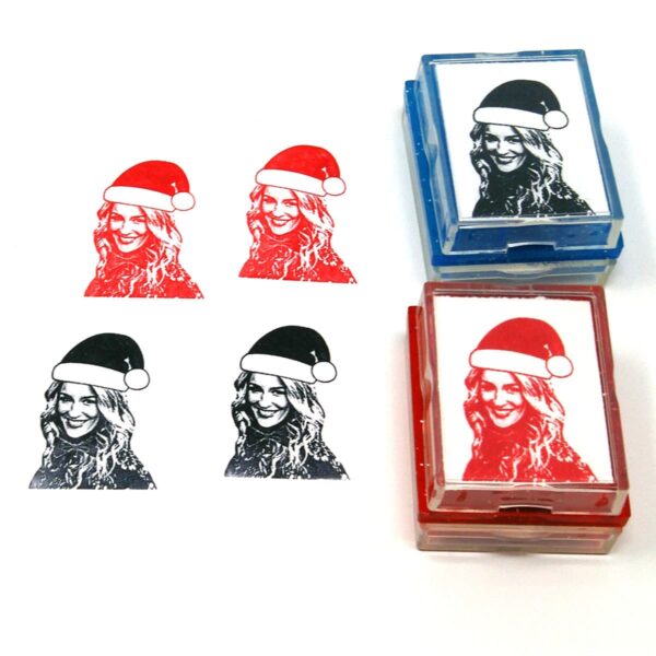 Custom Santa Christmas Card Rubber Stamp