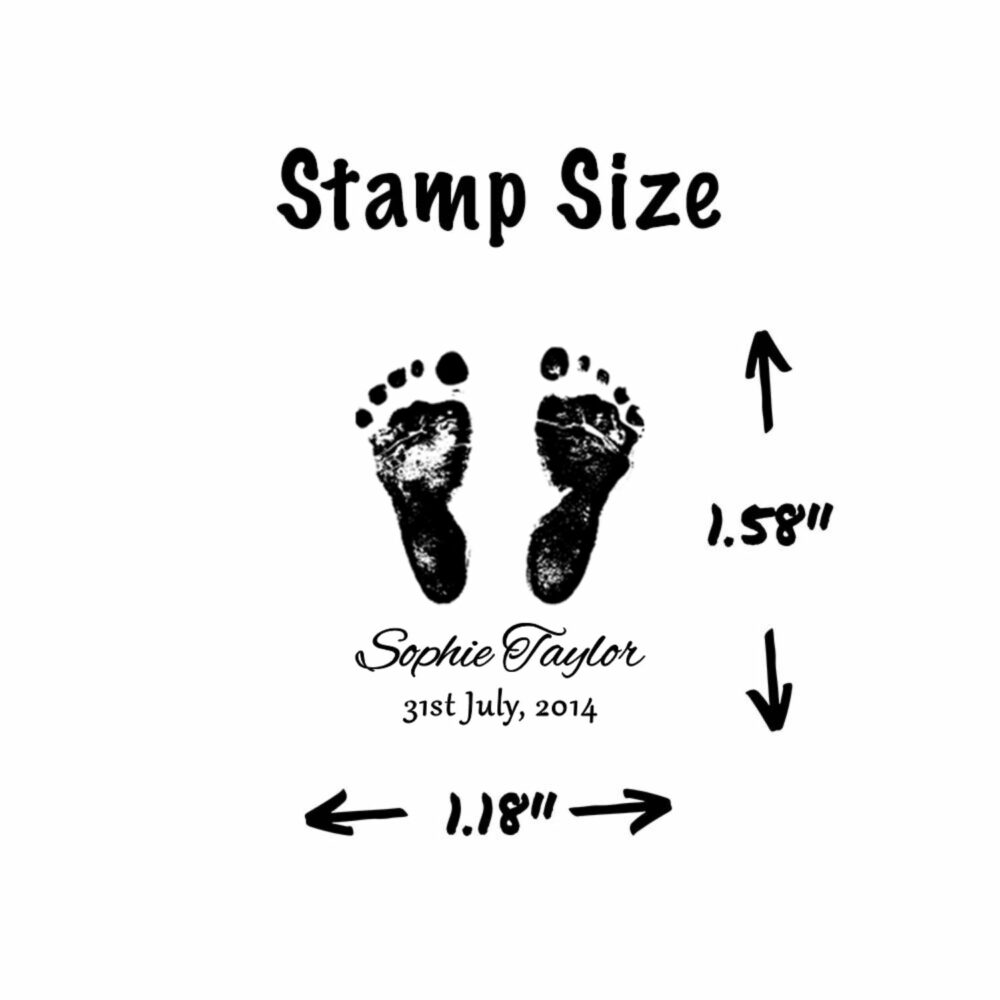 baby footprints rubber stamp