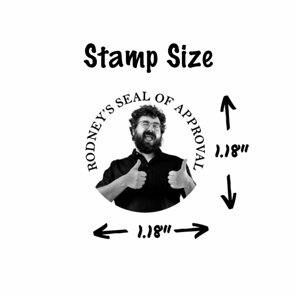 personalized seal of approval rubber stamp size